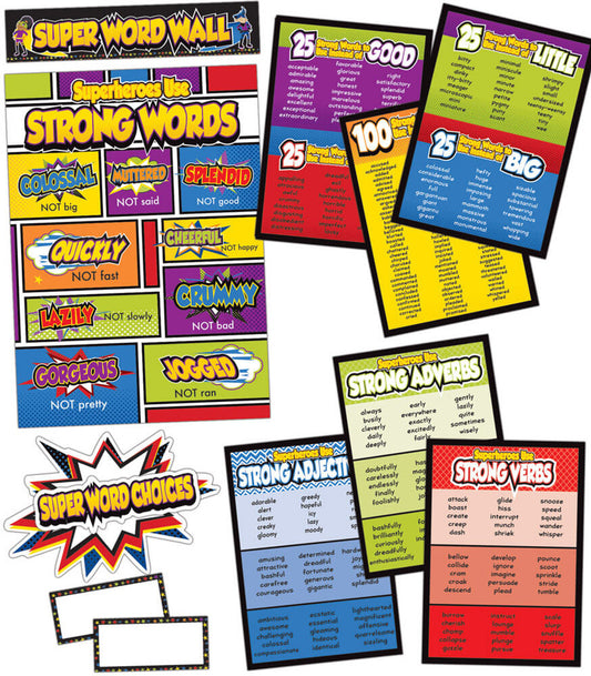 Super Power Super Word Choices Bulletin Board Set Grade 2-5