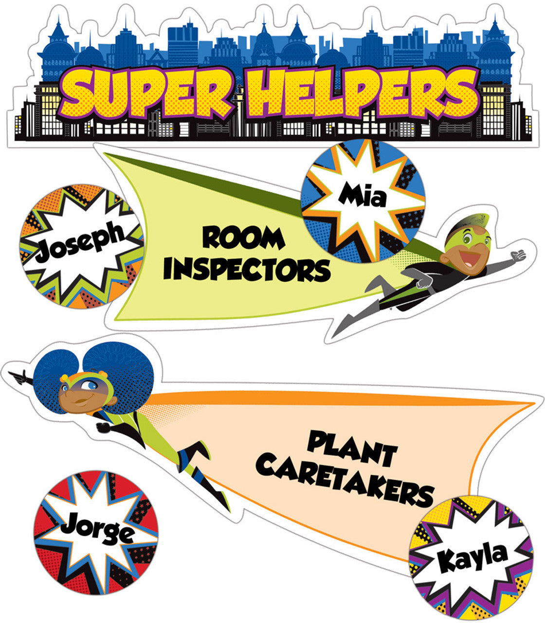 Super Power Super Helpers Mini Bulletin Board Set