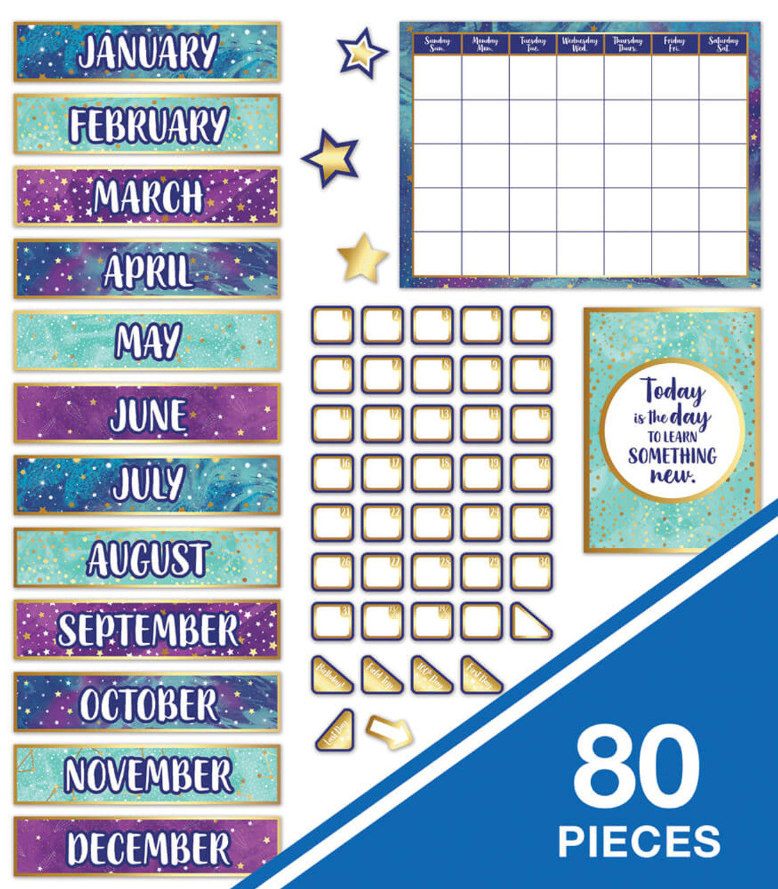 Galaxy Calendar Bulletin Board Set