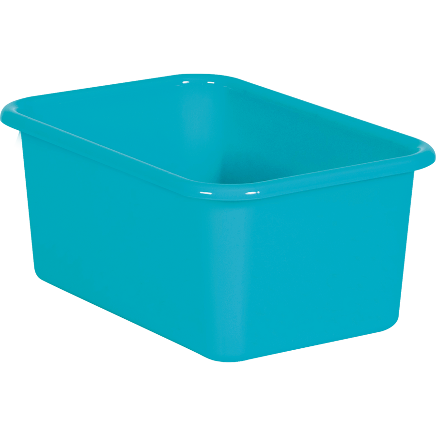 Teal Small Plastic Storage Bin