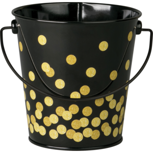 Black Confetti Bucket