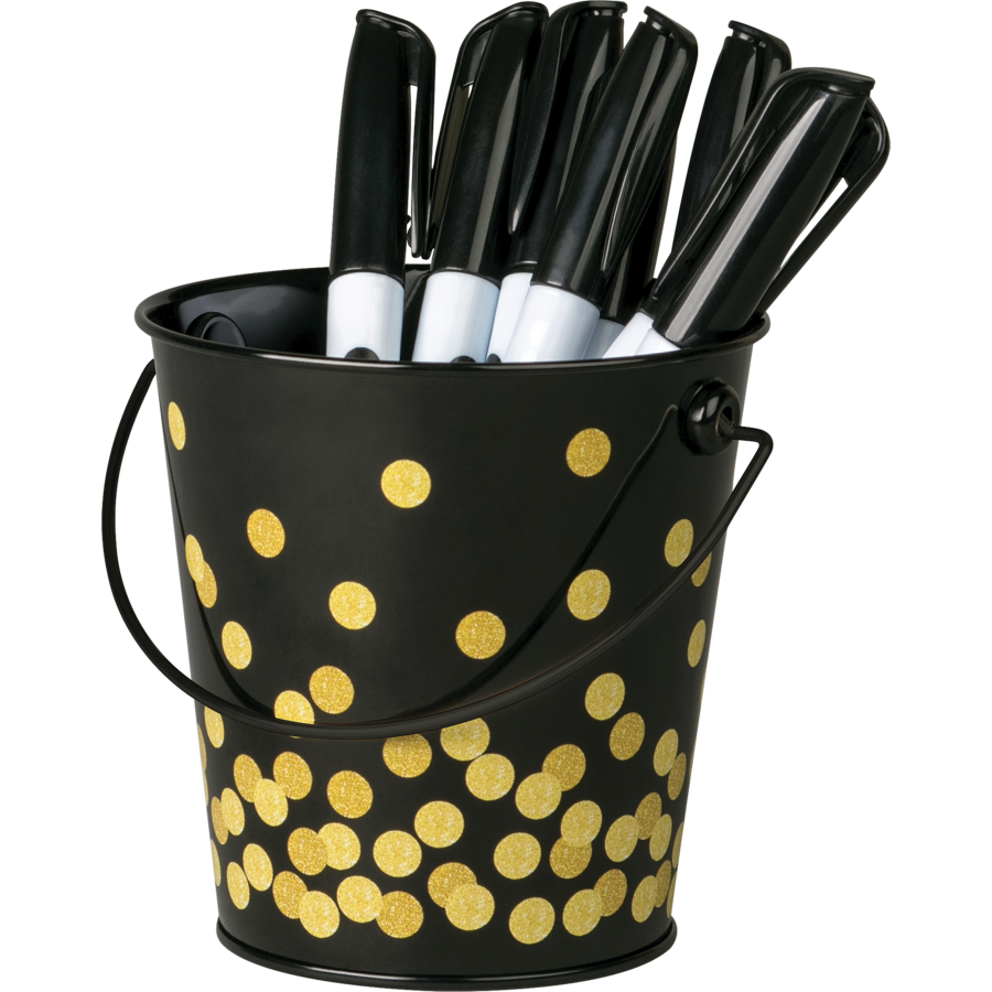 Black Confetti Bucket