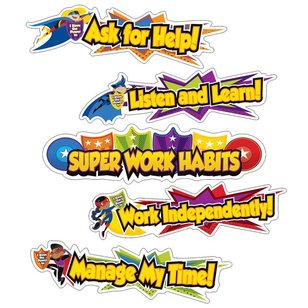 Super Power Super Work Habits Mini Bulletin Board Set