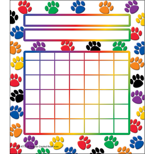 Colorful Paw Prints Incentive Charts