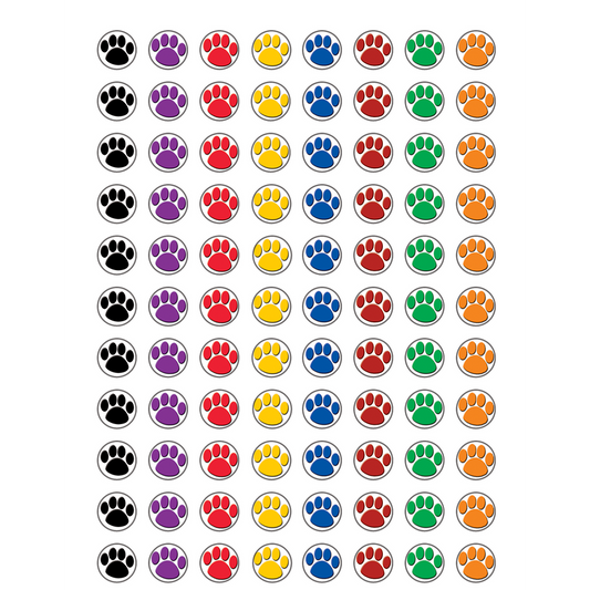 Colorful Paw Prints Mini Stickers