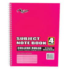 4 Subject Notebooks