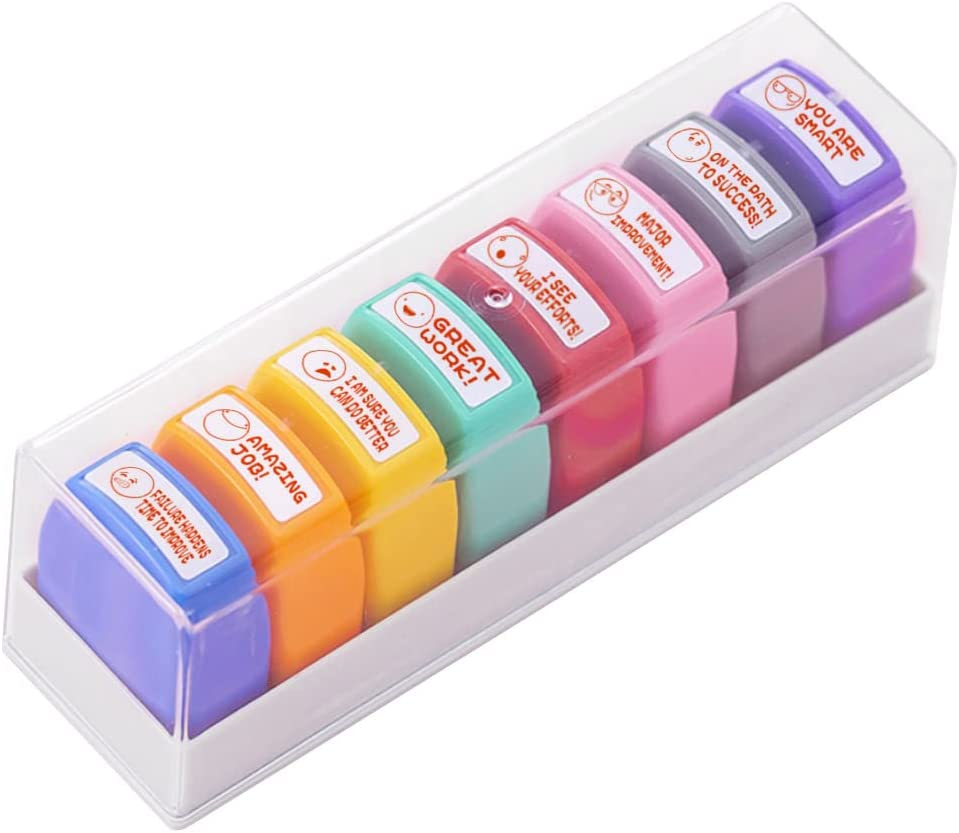 8 Pcs Teacher Stamps Set, Self Inking