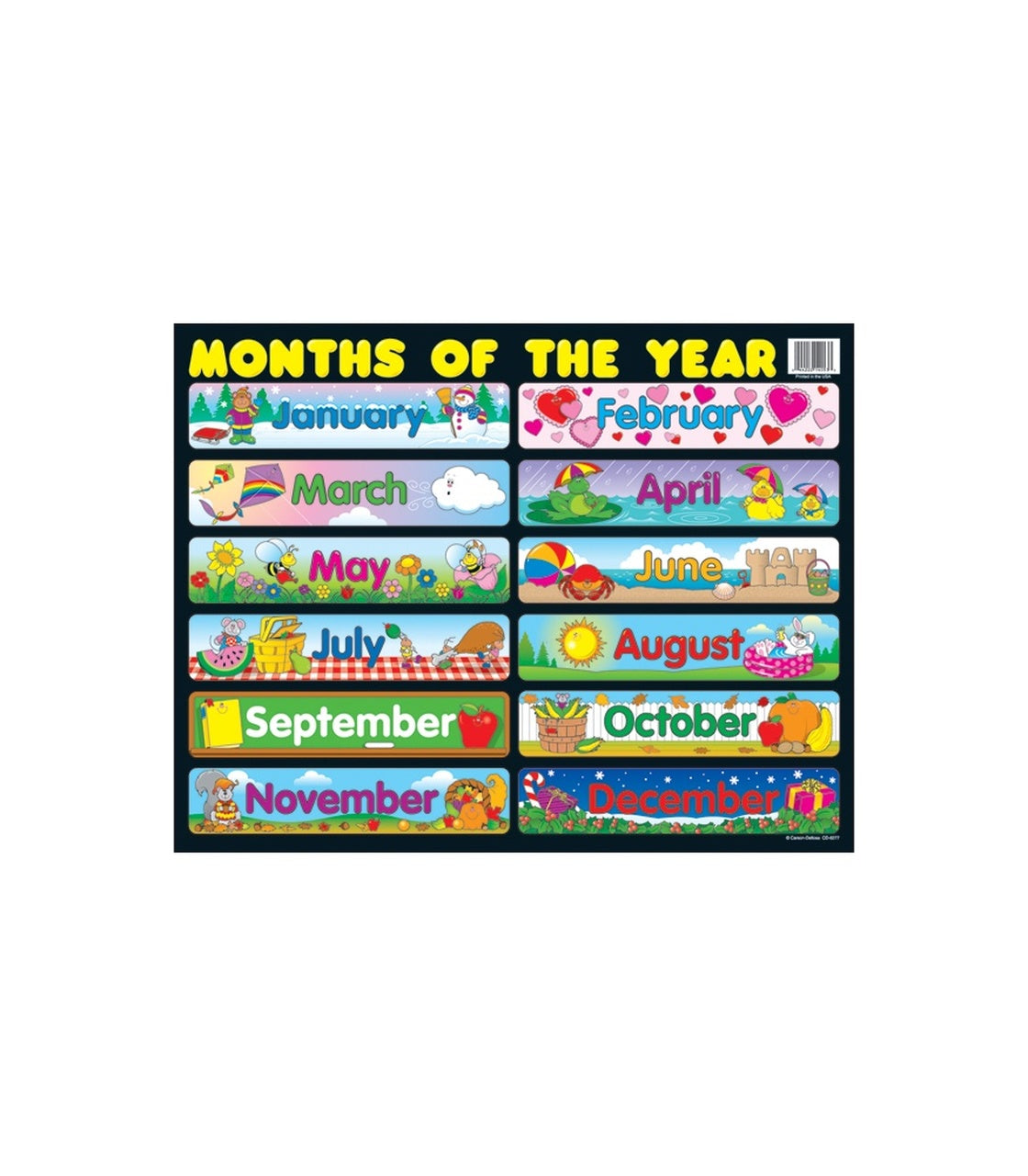 Months of the Year Seasonal Chart Grade PK-5