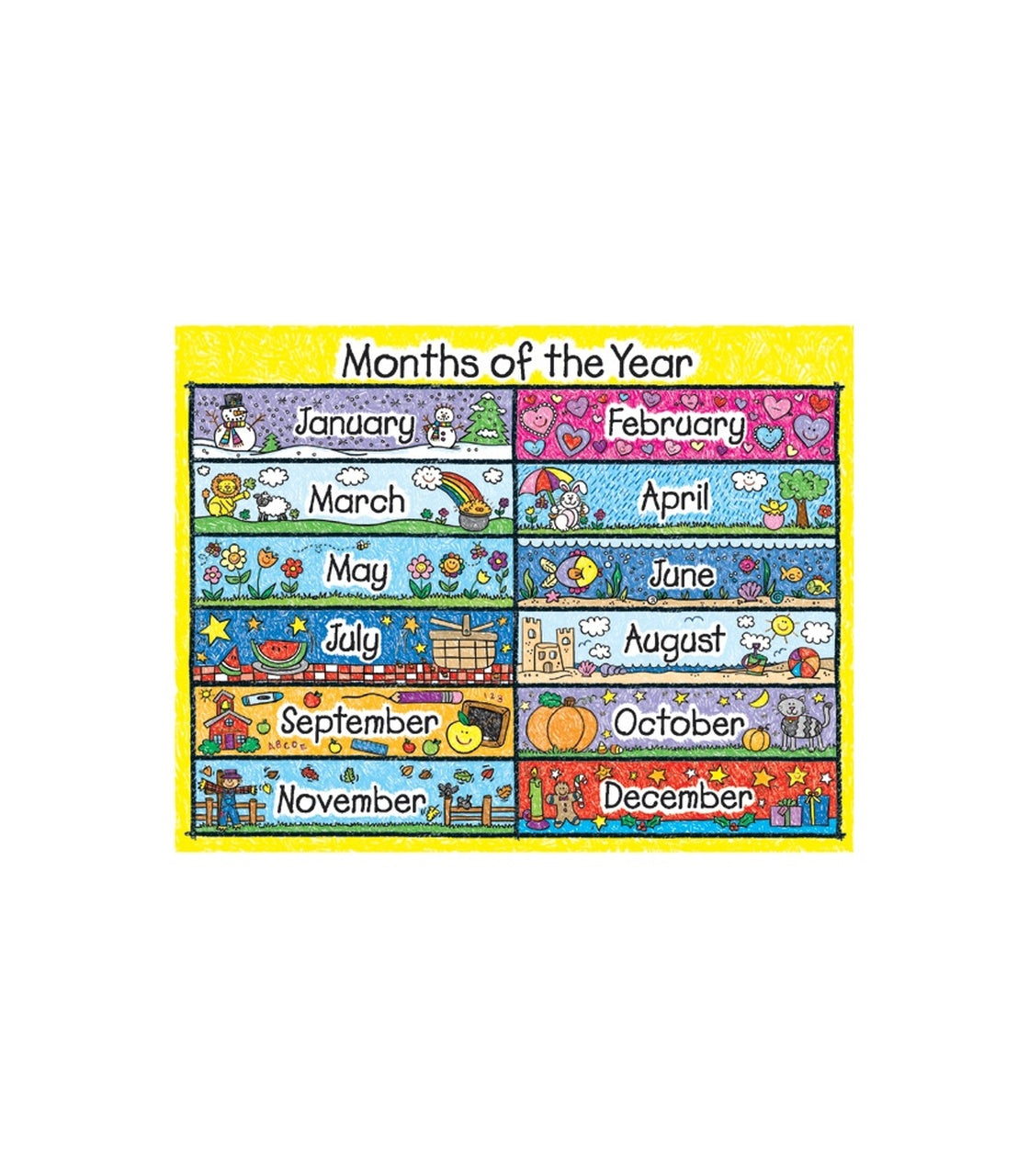 Months of the Year Kid Drawn Chart