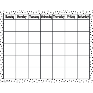 Black Painted Dots on White Calendar Chart