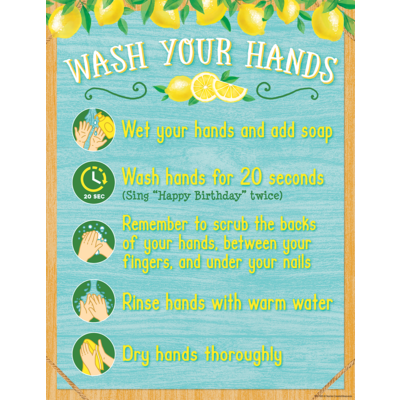 Lemon Zest Wash Your Hands Chart