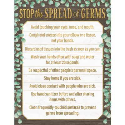 Eucalyptus Stop the Spread of Germs Chart