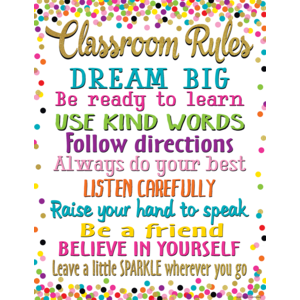 Confetti Classroom Rules Chart