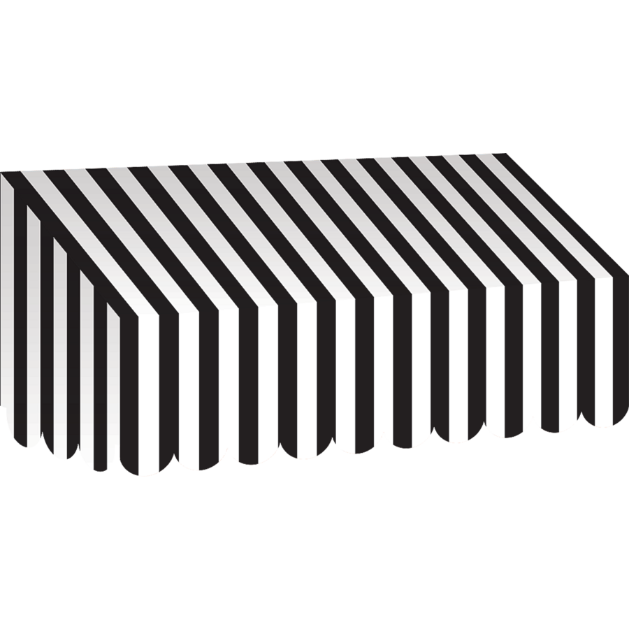 Black & White Stripes Awning