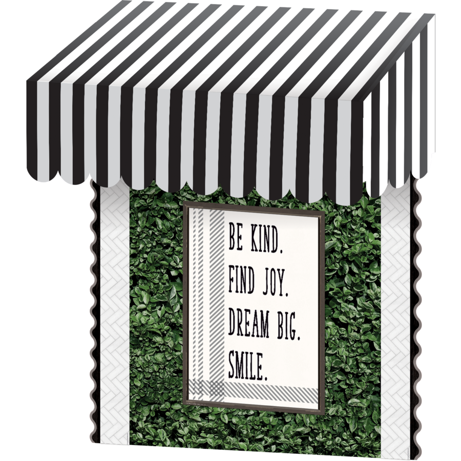 Black & White Stripes Awning