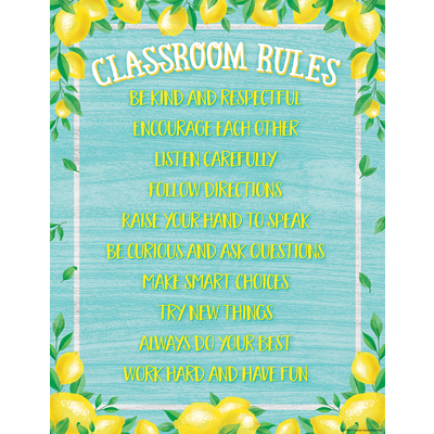 Lemon Zest Classroom Rules Chart