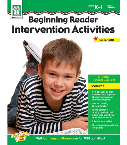 Beginning Reader Intervention Activities Resource Book Grade K-1