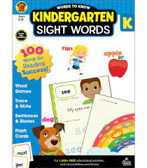 Kindergarten Sight Words Workbook Grade K Paperback