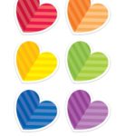 Rainbow Hearts 6" Designer Cut-Outs