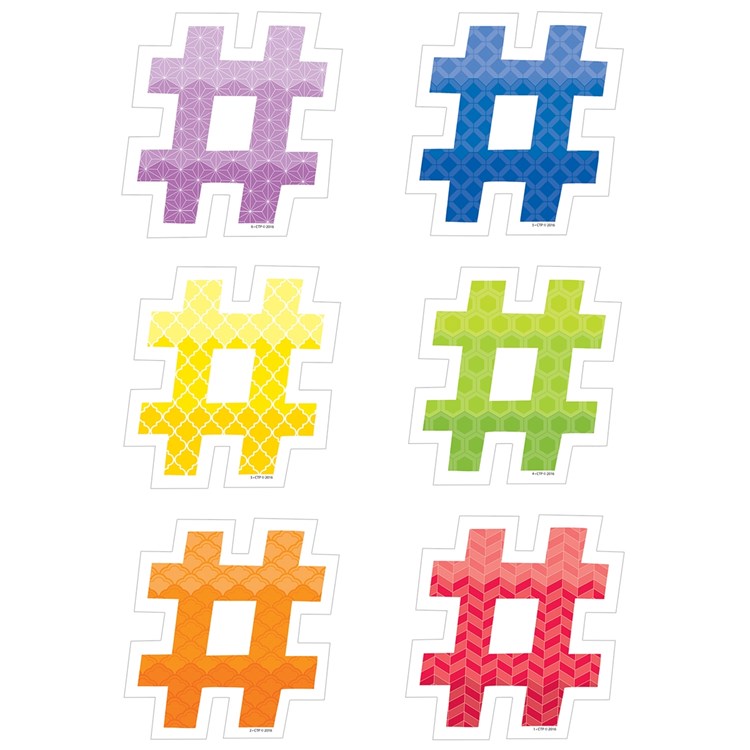 6'' Hashtags Designer Cut-Outs