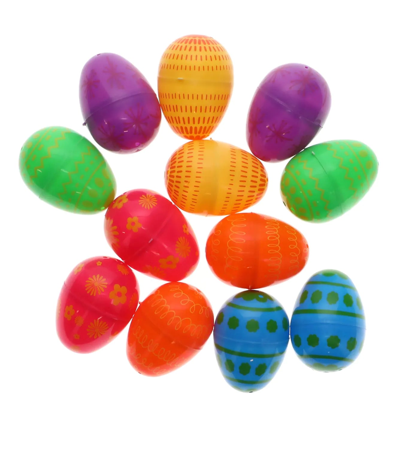 Printed Fillable Plastic Eggs, 12-ct. Packs