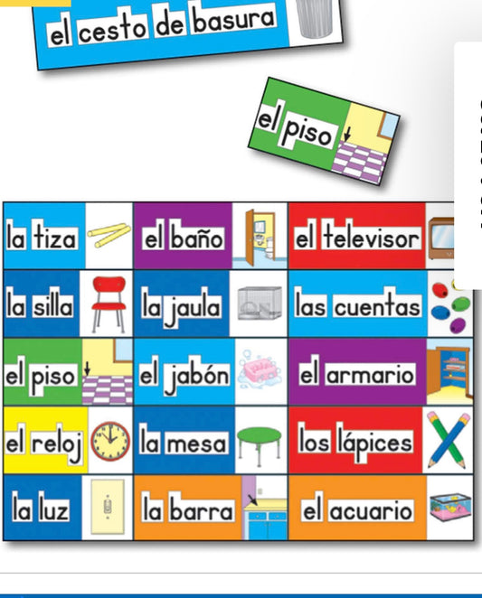 Print-Rich Classroom Labels: Spanish Bulletin Board Set