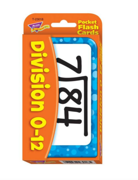 Division 0-12 Pocket Flash Cards