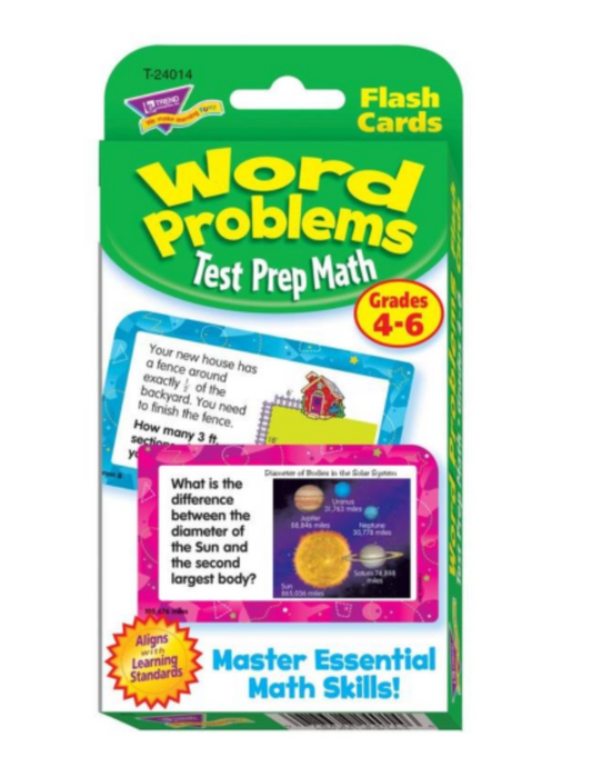 Word Problems Test Prep Math, Grades 4-6 Challenge Cards®