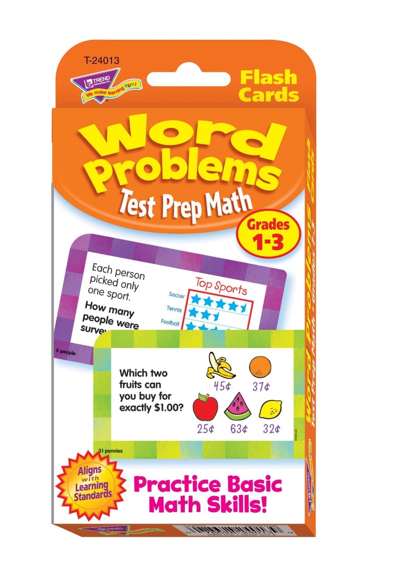 Word Problems Test Prep Math, Grades 1-3 Challenge Cards®