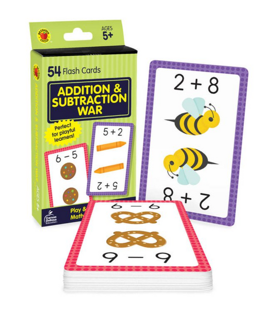 Addition & Subtraction War Flash Cards Grade K-2