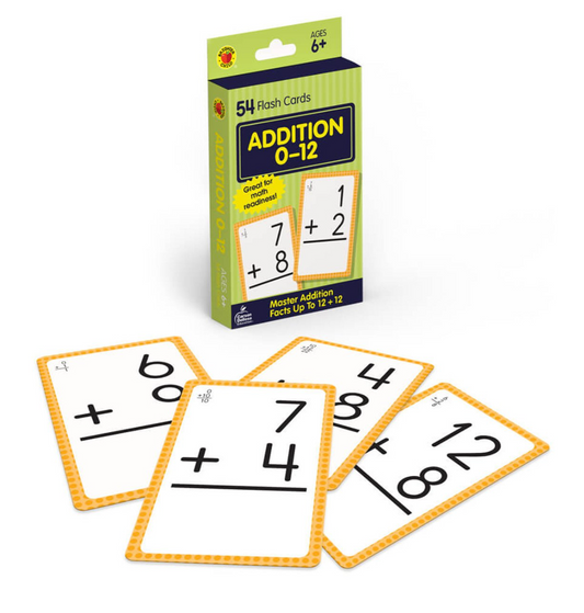 Addition 0 to 12 Flash Cards Grade 1-3