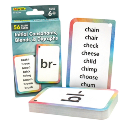 Initial Consonants, Blends & Digraphs Flash Cards