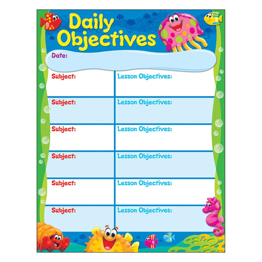 Daily Objectives Sea Buddies® Learning Chart