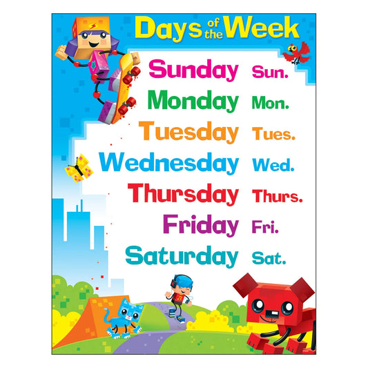 Days of the Week BlockStars!® Learning Chart