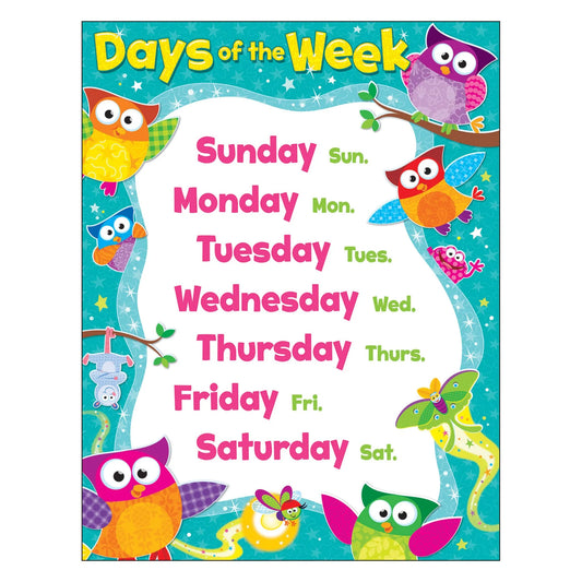 Days of the Week Owl-Stars!® Learning Chart