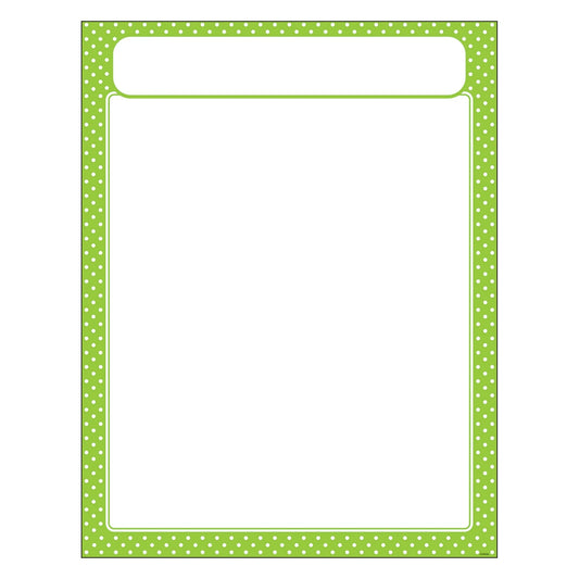 Polka Dots Lime Learning Chart