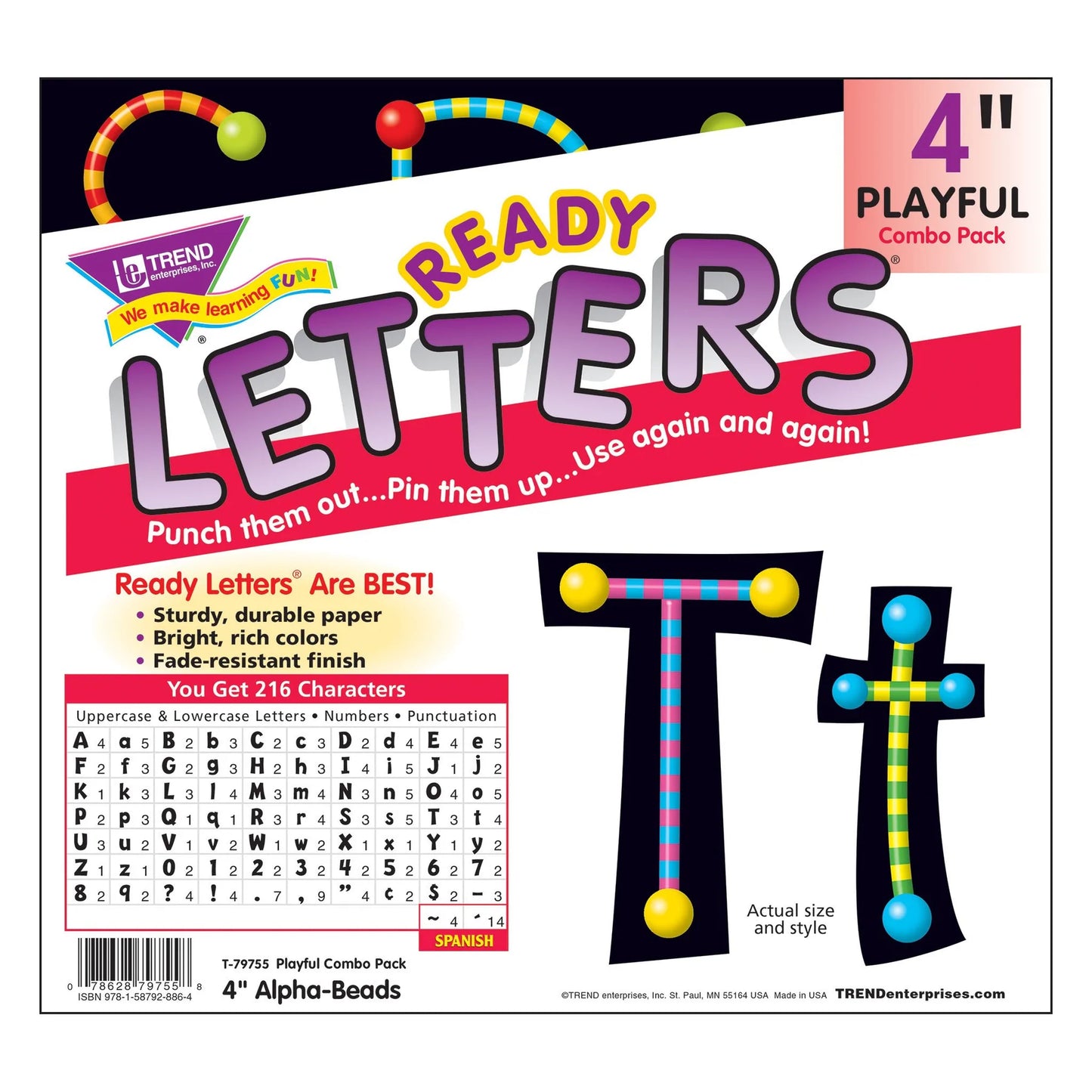 Alpha-Beads 4-Inch Playful Uppercase/Lowercase Combo Pack