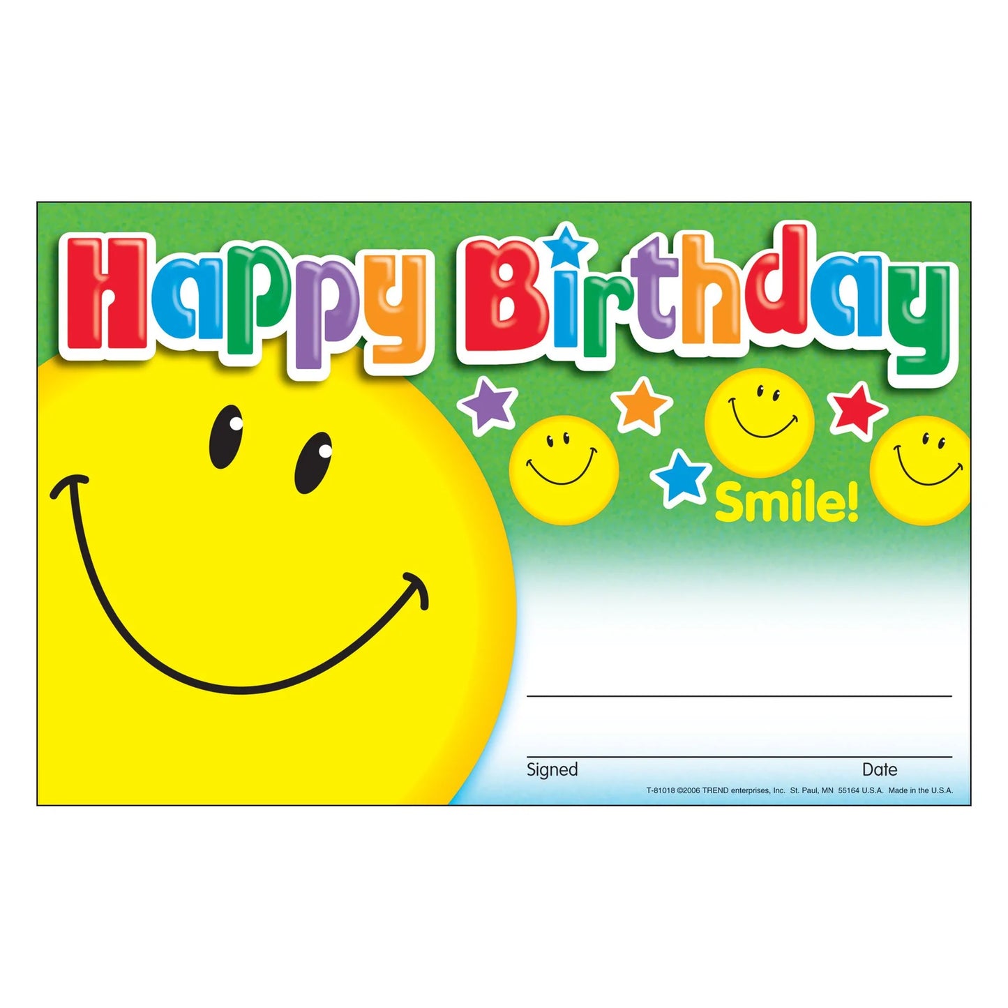 Happy Birthday Smile Recognition Awards