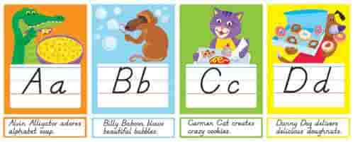 Amusing Animals Alphabet Line Modern Manuscript Bulletin Board Set