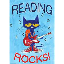 Pete the Cat Reading Rocks Positive Poster