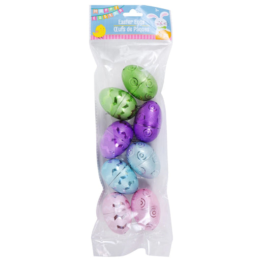 Metallic and Frosted-Matte Plastic Easter Eggs, 8-ct. Packs