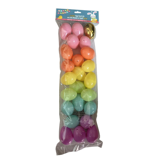 Pastel Plastic Easter Eggs with Golden Eggs, 24-ct.