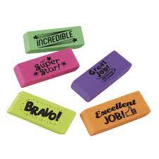 Reward Erasers with Fun Prints - pack of 10