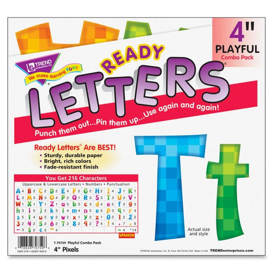 Pixels 4" Playful Combo Ready Letters