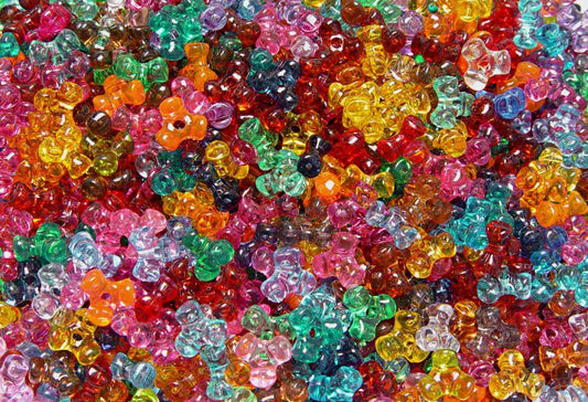 Bead mix, Bead Landing™, plastic, opaque multicolored