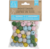 Crafter's Square Easter Pastel Wooden Beads, 60-ct.